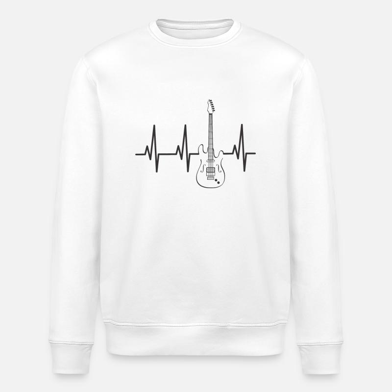 Heartbeat E-Gitarre - Stanley/Stella Unisex Bio-Sweatshirt ROLLER - Weiß