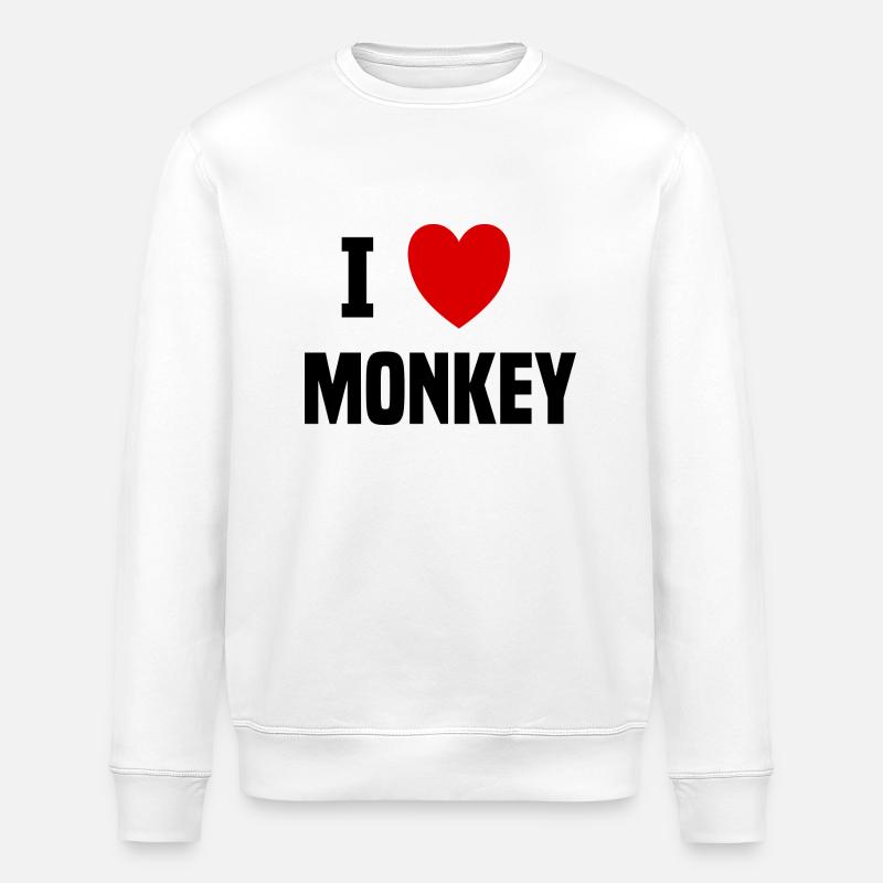 Ich liebe Monkey - Stanley/Stella Unisex Bio-Sweatshirt ROLLER - Weiß