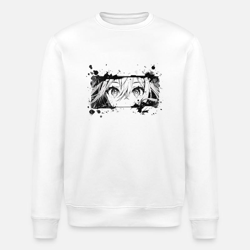 Anime face - Stanley/Stella Unisex Bio-Sweatshirt ROLLER - Weiß