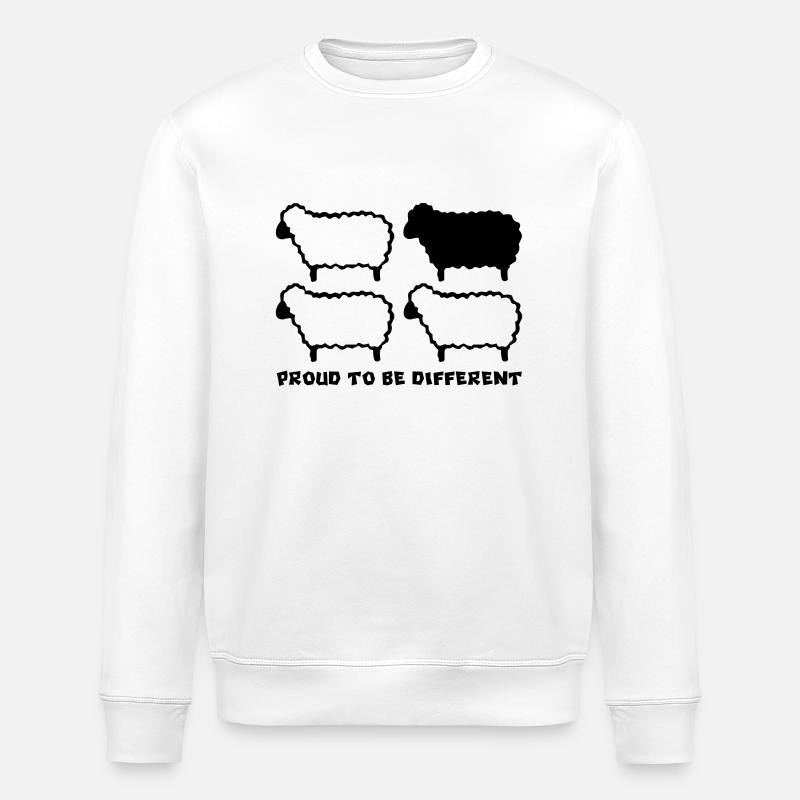 DIFFERENT SHEEP - 1C - Stanley/Stella ROLLER Unisex Organic Sweatshirt - white