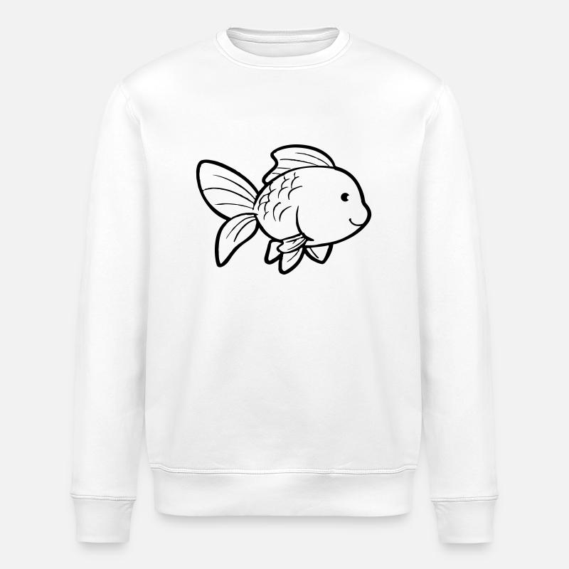 Poisson rouge - Sweat bio ROLLER Stanley/Stella Unisexe - blanc