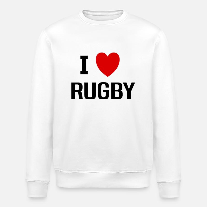 Ich liebe Rugby - Stanley/Stella Unisex Bio-Sweatshirt ROLLER - Weiß