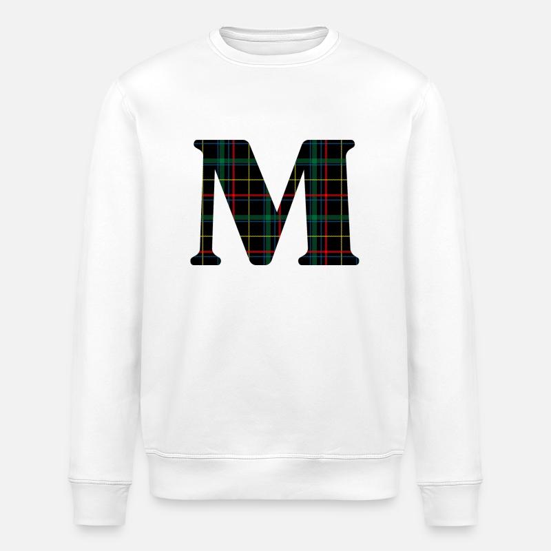 Monogramm m Schottischer Tartan - Stanley/Stella Unisex Bio-Sweatshirt ROLLER - Weiß
