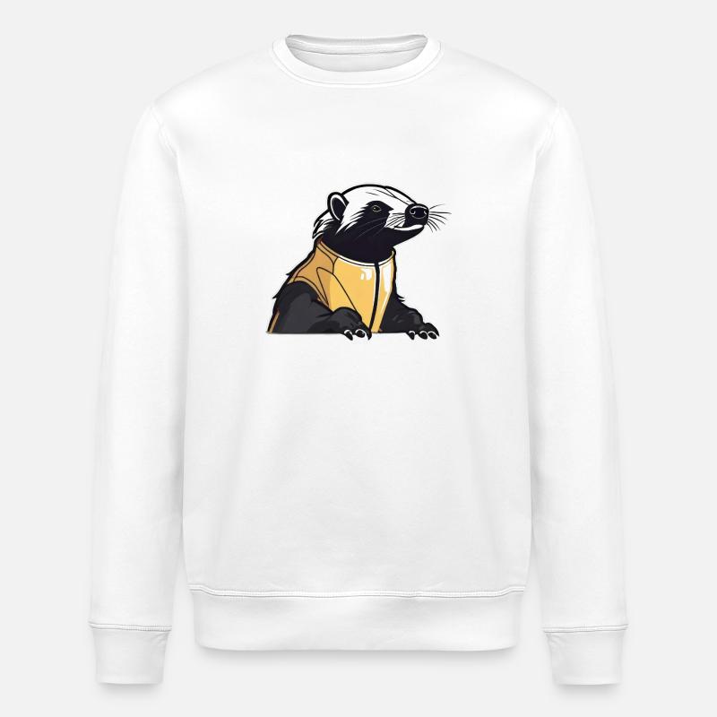 Cute and cool badger - Stanley/Stella ROLLER Unisex Organic Sweatshirt - white