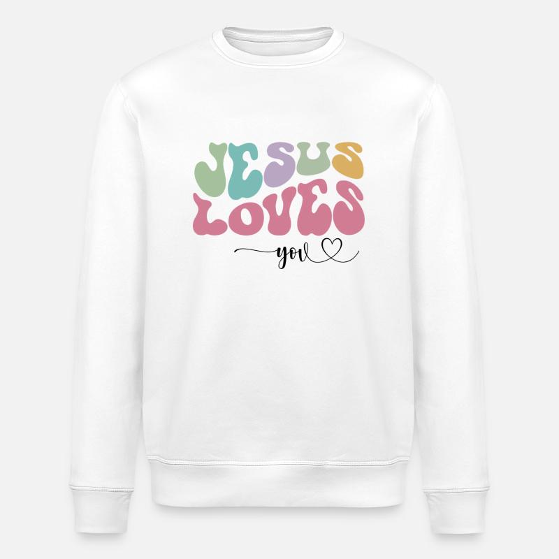 Jesus liebt dich - Stanley/Stella Unisex Bio-Sweatshirt ROLLER - Weiß