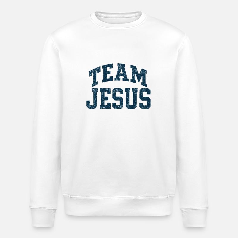 Équipe Jésus - Bleu - Sweat bio ROLLER Stanley/Stella Unisexe - blanc