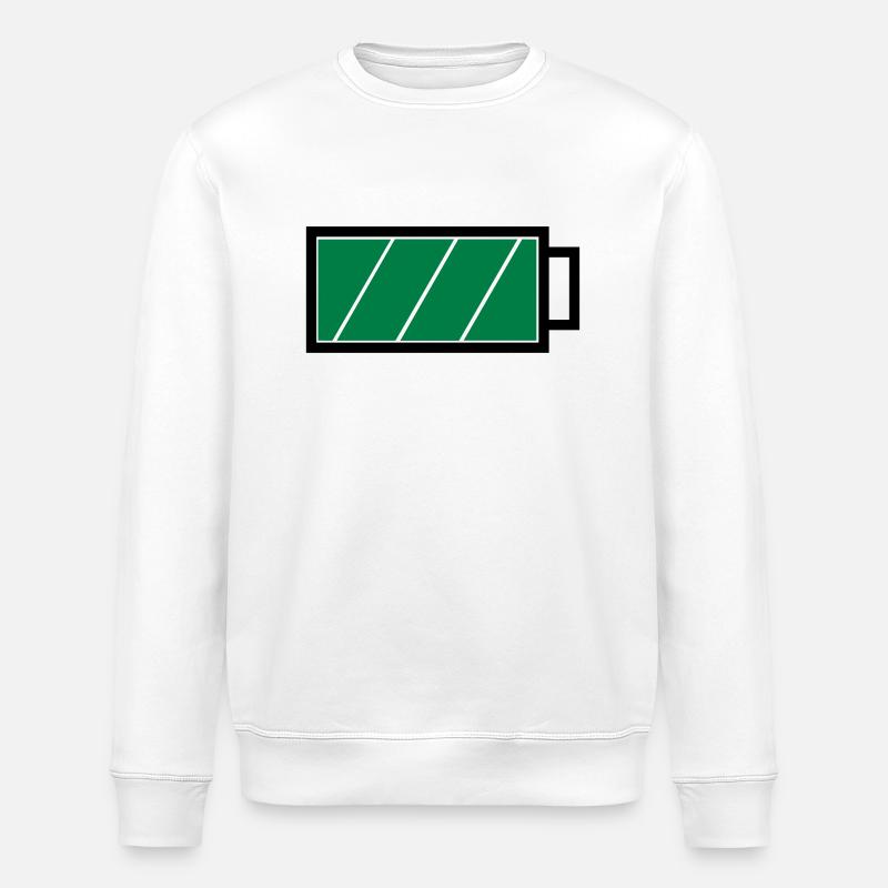 Battery full - Stanley/Stella ROLLER Unisex Organic Sweatshirt - white