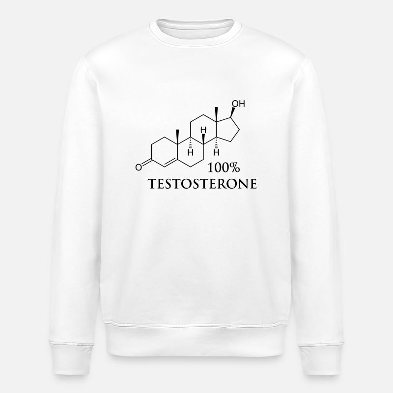 testosterone_100 - Stanley/Stella ROLLER Unisex Organic Sweatshirt - white