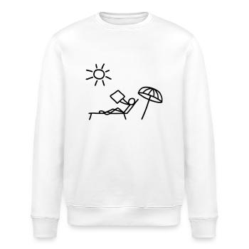 Sonnenbad & Zeitung lesen - Stanley/Stella Unisex Bio-Sweatshirt ROLLER - Weiß - Vorne - Nik (191cm)
