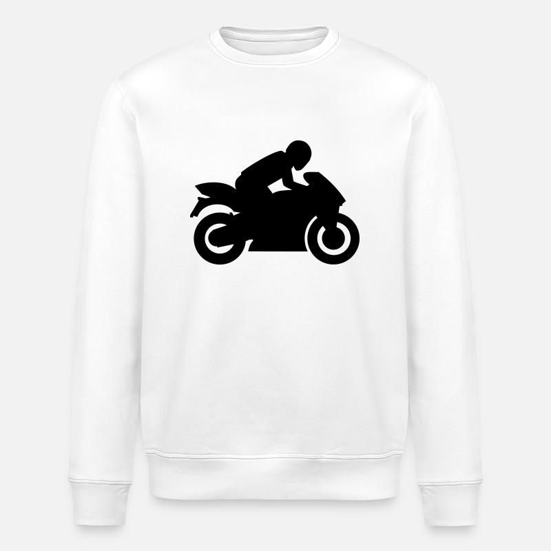 Motorcycle - Stanley/Stella ROLLER Unisex Organic Sweatshirt - white