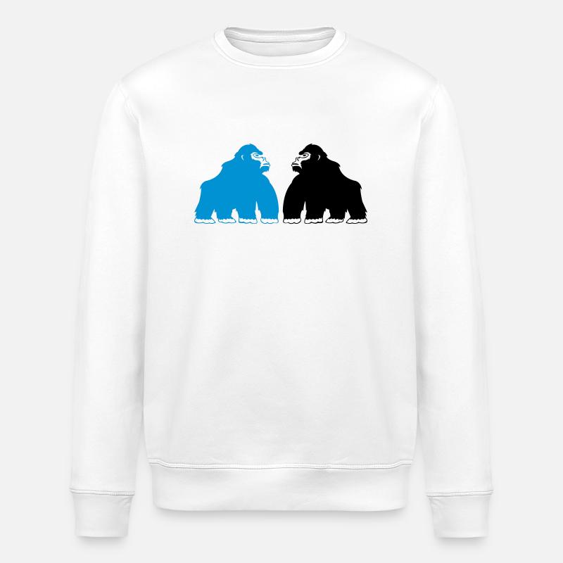 gorillas_02 - Stanley/Stella Unisex Bio-Sweatshirt ROLLER - Weiß
