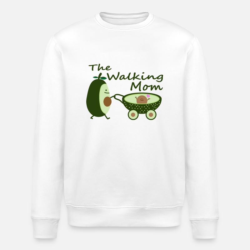 Avocado als Walking Mom - Stanley/Stella Unisex Bio-Sweatshirt ROLLER - Weiß