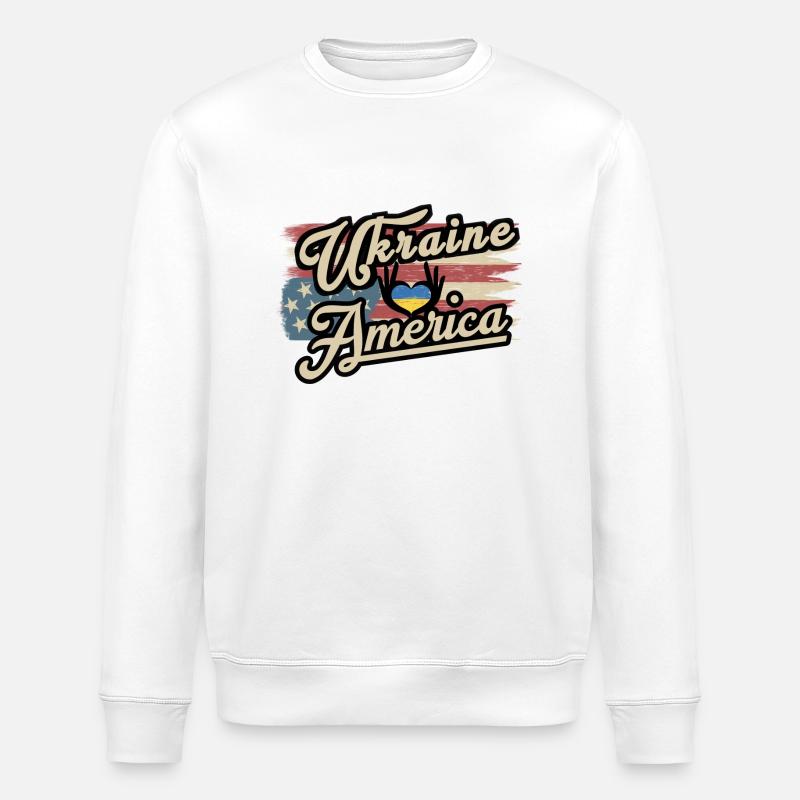 Amerika - Ukraine - Stanley/Stella Unisex Bio-Sweatshirt ROLLER - Weiß