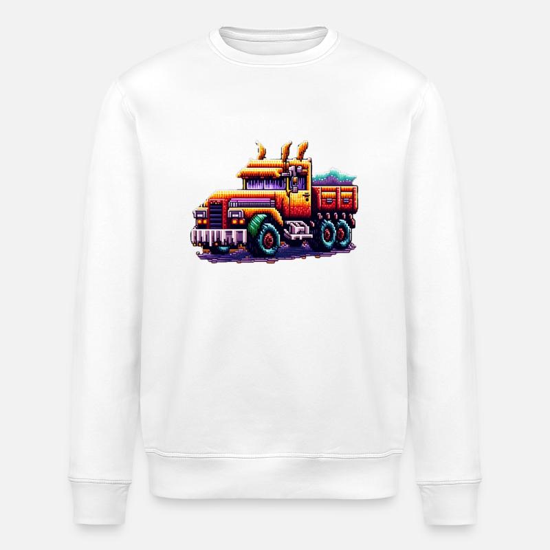 Pixel Truck Nr. 2 - Stanley/Stella Unisex Bio-Sweatshirt ROLLER - Weiß