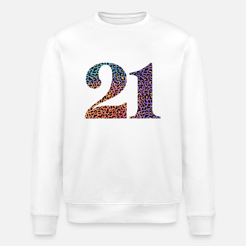 21e anniversaire léopard - Sweat bio ROLLER Stanley/Stella Unisexe - blanc
