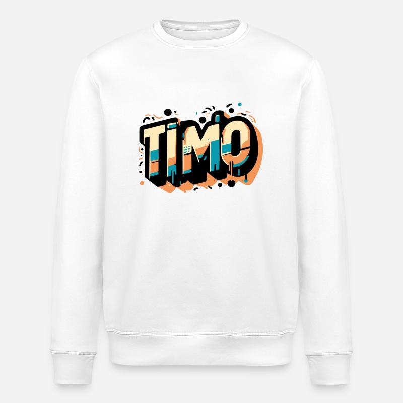 Timo Name Graffiti - Stanley/Stella ROLLER Unisex Organic Sweatshirt - white