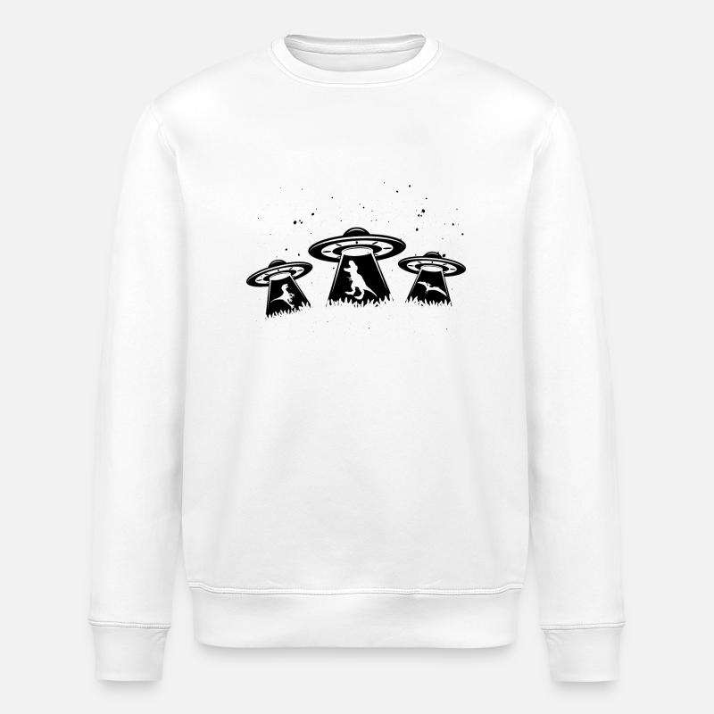 Ufo Alien Dinosaurier - Stanley/Stella Unisex Bio-Sweatshirt ROLLER - Weiß