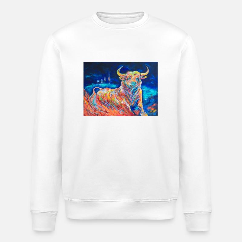 KulturKuh Schnepfi - Stanley/Stella Unisex Bio-Sweatshirt ROLLER - Weiß
