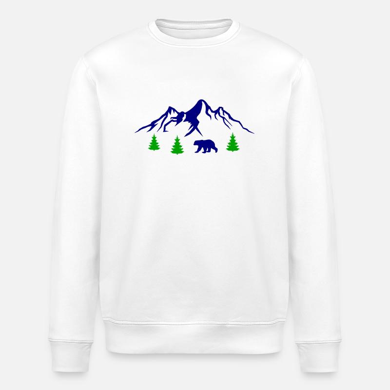 Mountains Bear - Stanley/Stella ROLLER Unisex Organic Sweatshirt - white