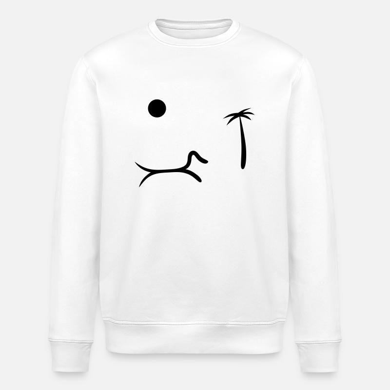 Dackel Sommerurlaub - Stanley/Stella Unisex Bio-Sweatshirt ROLLER - Weiß