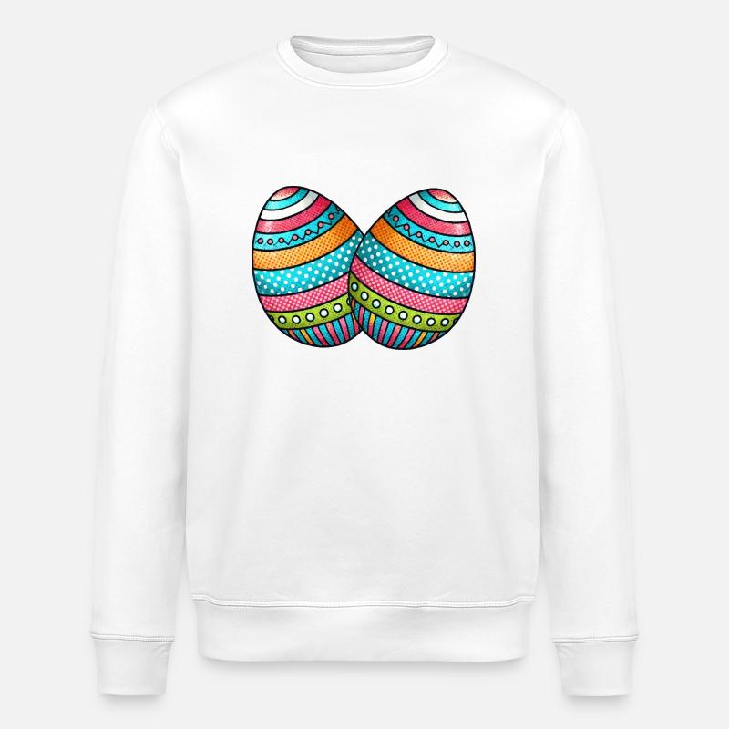 Egg Easter Egg 2 - Stanley/Stella ROLLER Unisex Organic Sweatshirt - white