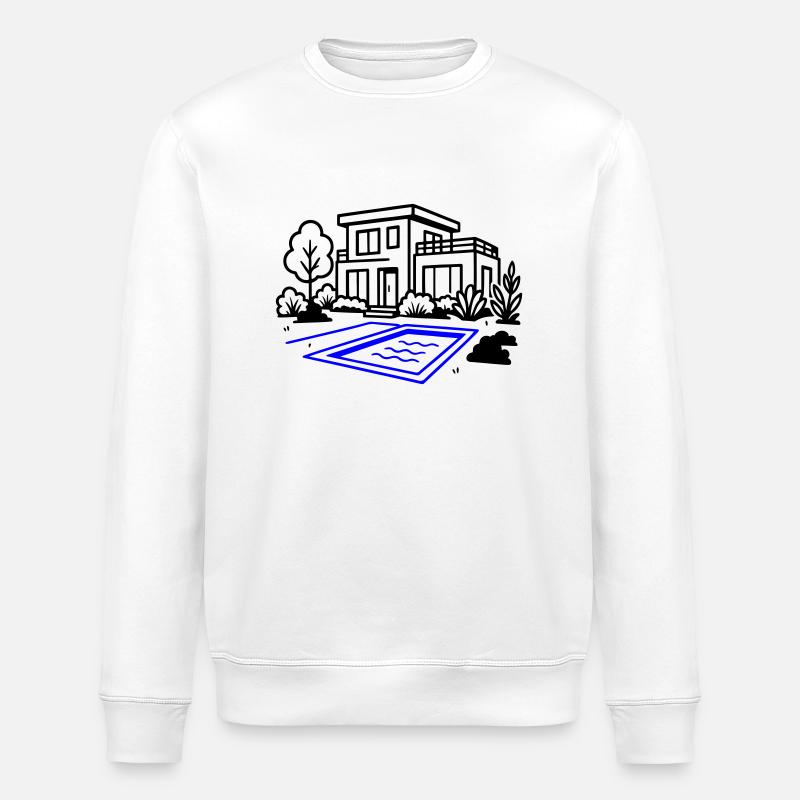 Maison Villa Construction de maison - Sweat bio ROLLER Stanley/Stella Unisexe - blanc