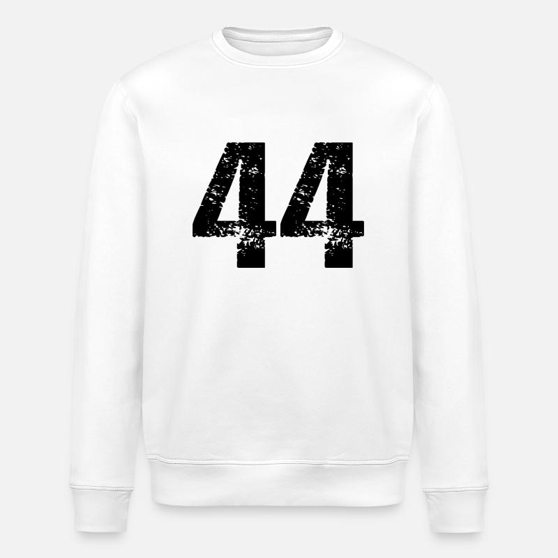 44 Zahl Trikot - Stanley/Stella Unisex Bio-Sweatshirt ROLLER - Weiß