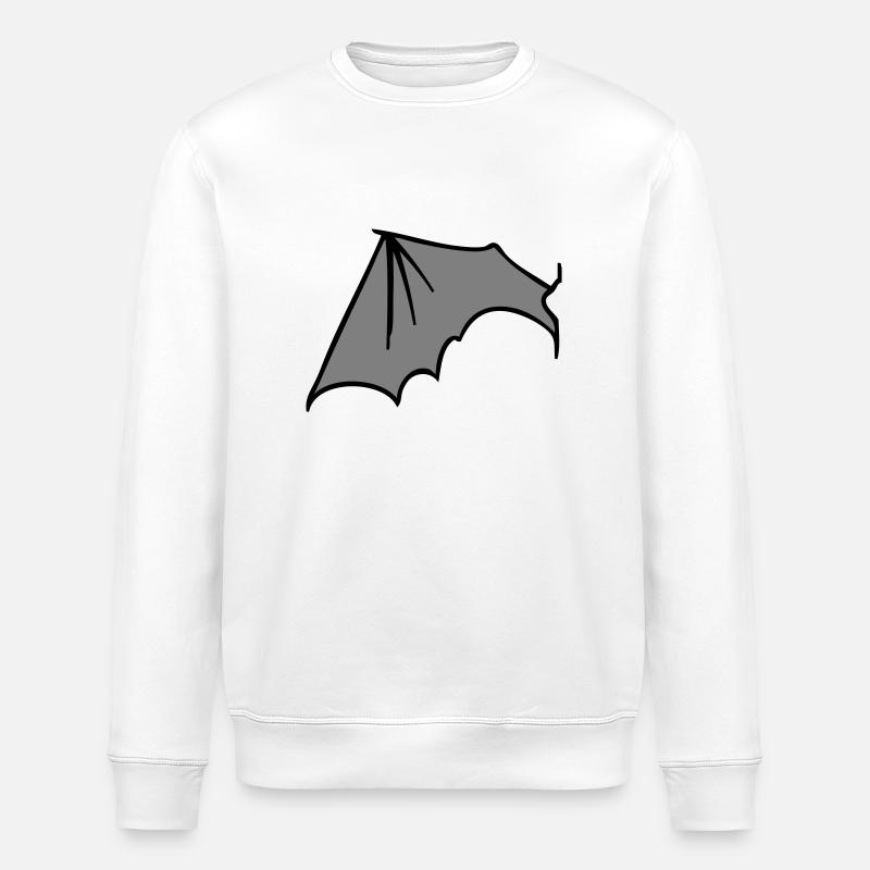 batwing_left_grey - Stanley/Stella ROLLER Unisex Organic Sweatshirt - white