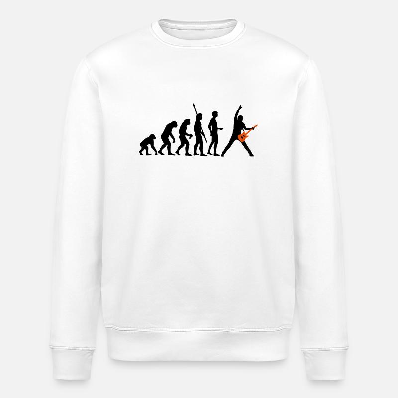 evolution_guitar_a_2c - Stanley/Stella ROLLER Unisex Organic Sweatshirt - white