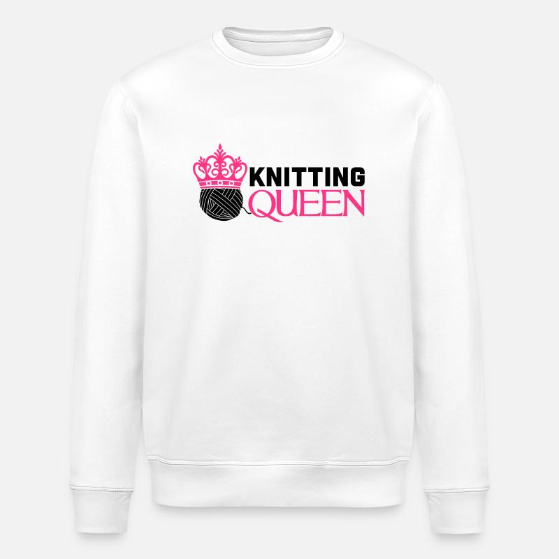 Knitting queen - Stanley/Stella Unisex Bio-Sweatshirt ROLLER - Weiß
