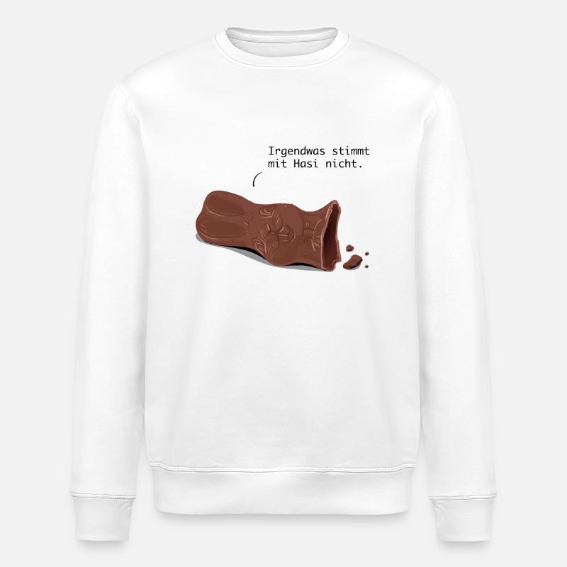 Schokoladenhase - Stanley/Stella Unisex Bio-Sweatshirt ROLLER - Weiß