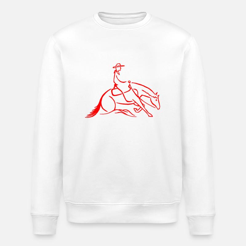 Westernreiter Slidingstop rot - Stanley/Stella Unisex Bio-Sweatshirt ROLLER - Weiß