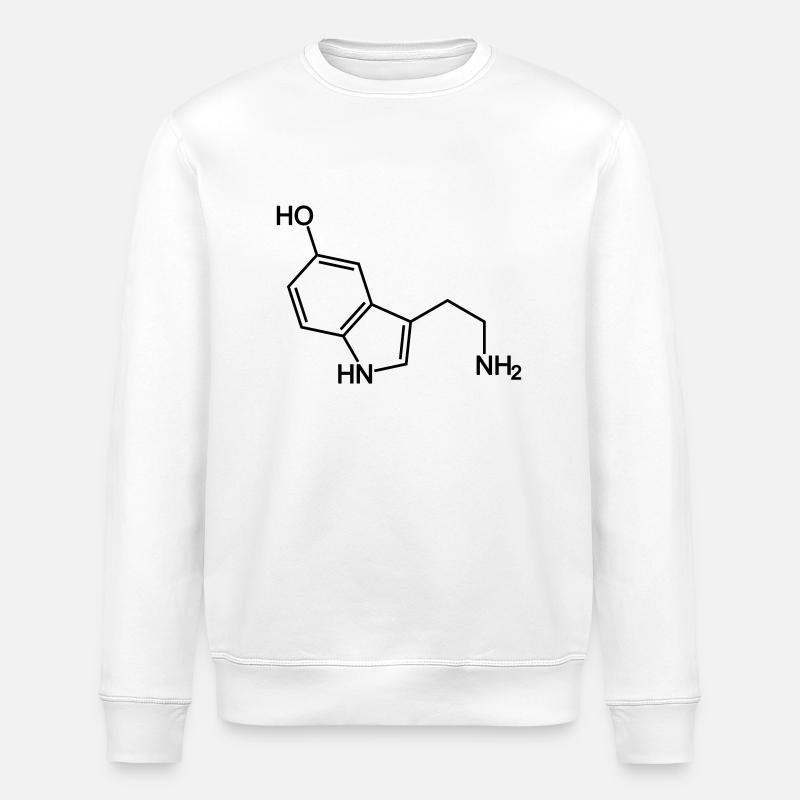 Serotonin Molecule - Stanley/Stella ROLLER Unisex Organic Sweatshirt - white