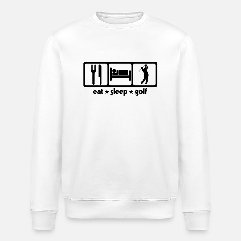 Eat Sleep Golf - Stanley/Stella ROLLER Unisex Organic Sweatshirt - white