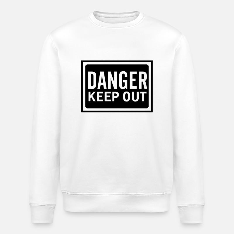 danger_keep_out_100 - Stanley/Stella ROLLER Unisex Organic Sweatshirt - white