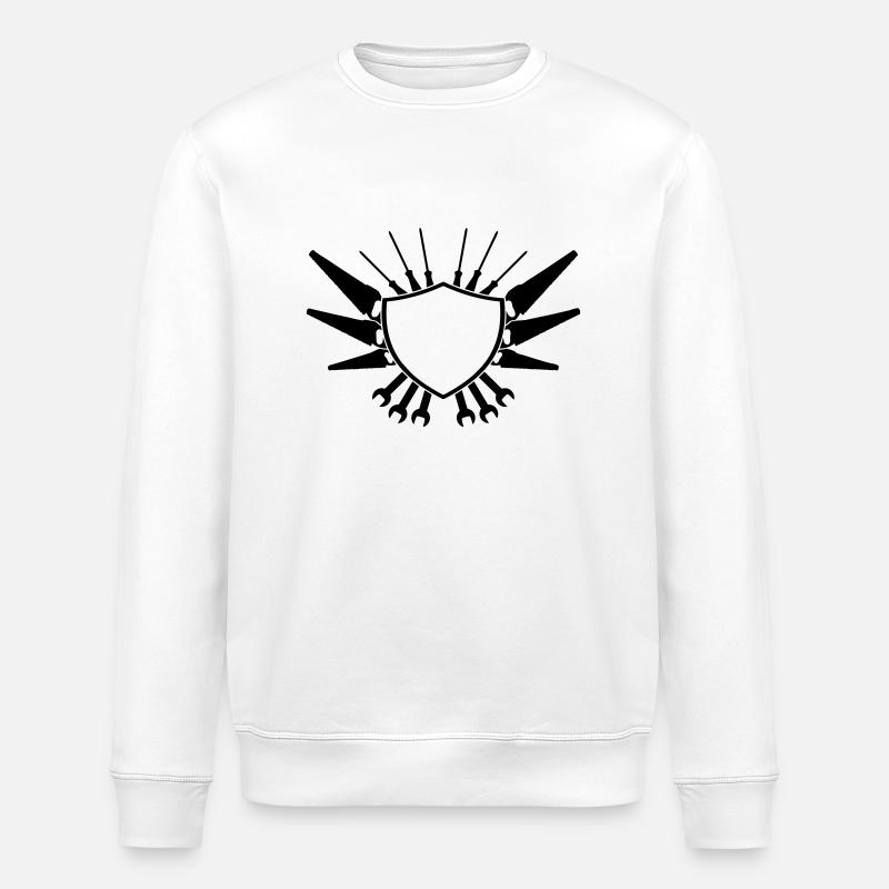 Craftsman Shield Logo - Stanley/Stella ROLLER Unisex Organic Sweatshirt - white