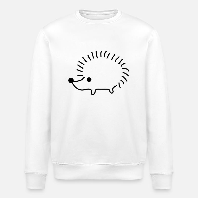 Hedgehog Design - Stanley/Stella ROLLER Unisex Organic Sweatshirt - white