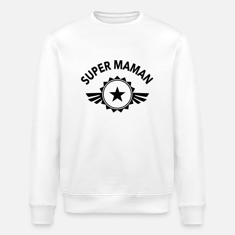 Super Maman - Stanley/Stella Unisex Bio-Sweatshirt ROLLER - Weiß