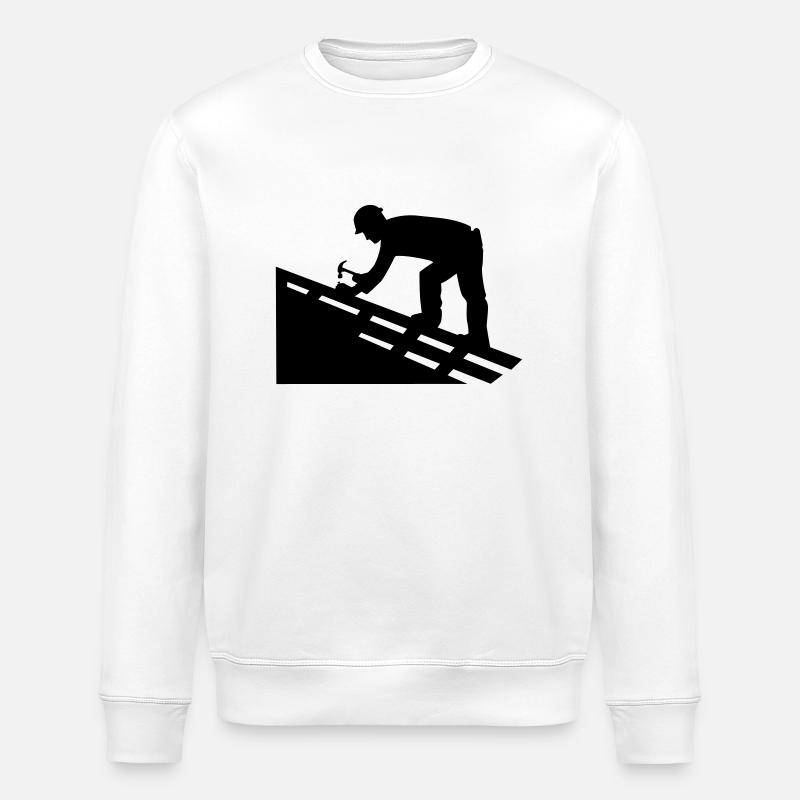 Roofer - Stanley/Stella ROLLER Unisex Organic Sweatshirt - white