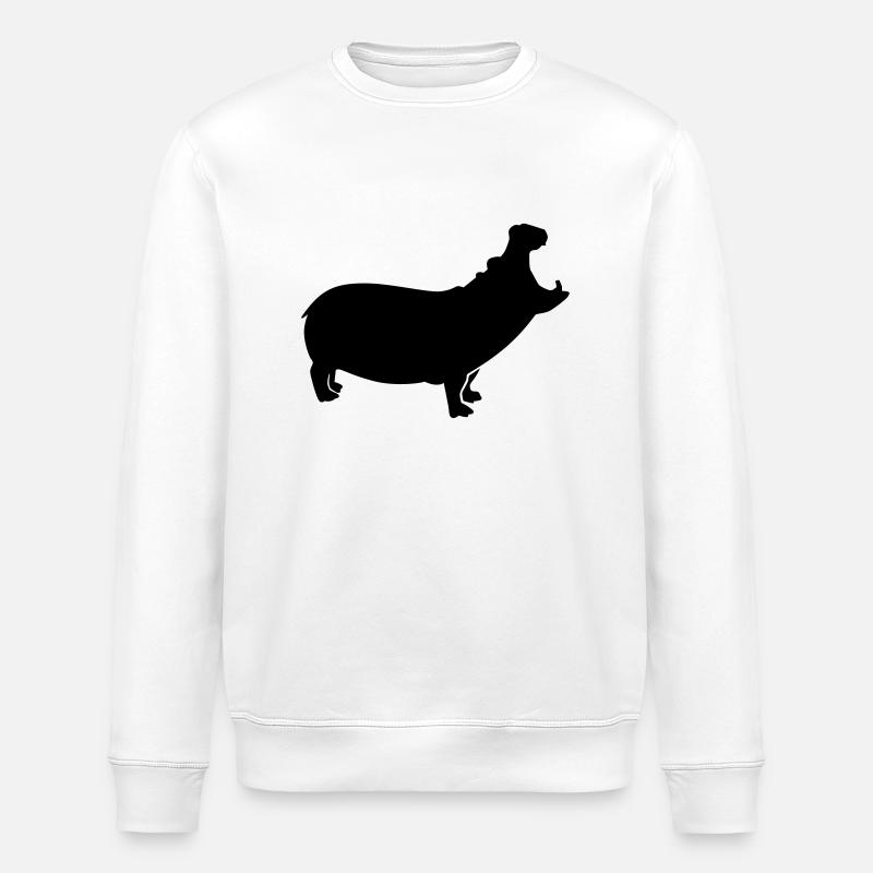 Hippopotame - Sweat bio ROLLER Stanley/Stella Unisexe - blanc