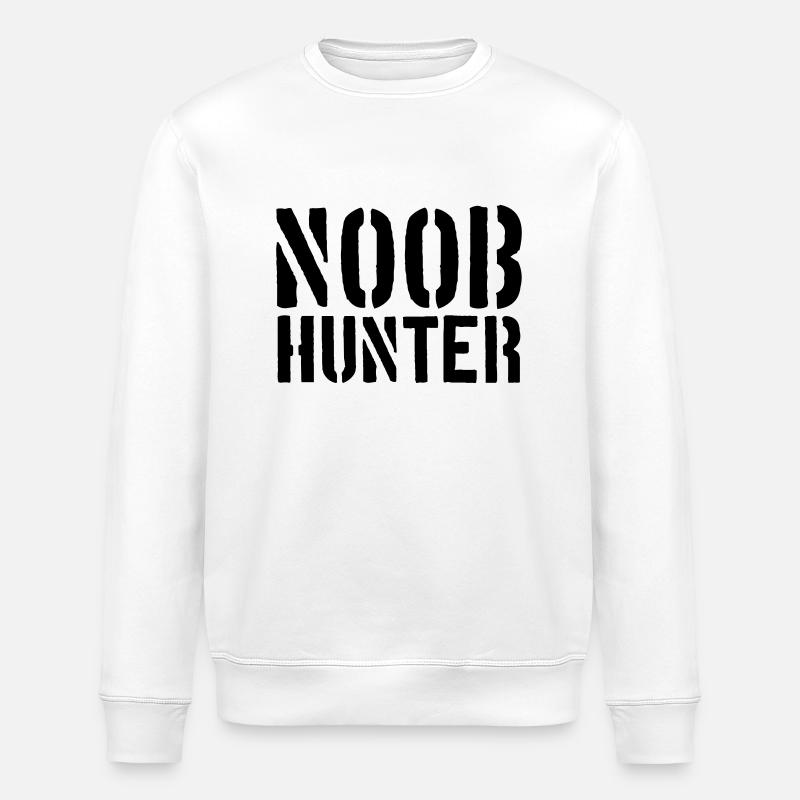 Shooter Noob Hunter Logo - Stanley/Stella ROLLER Unisex Organic Sweatshirt - white