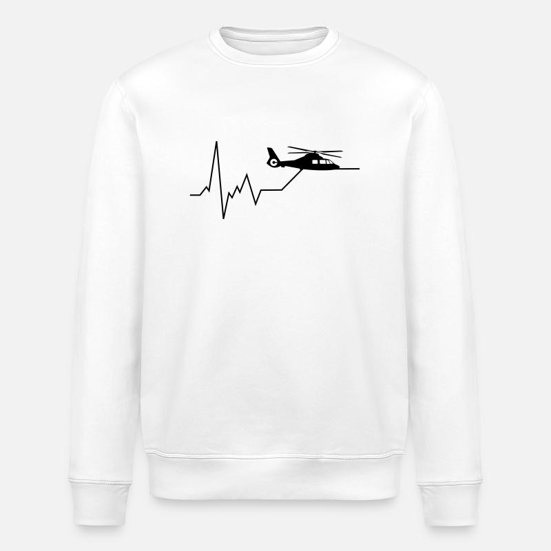 herzschlag helikopter - Stanley/Stella Unisex Bio-Sweatshirt ROLLER - Weiß