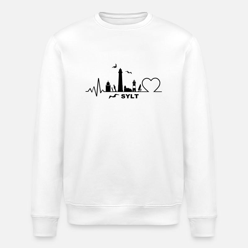 Skyline - Sylt Westerland Herz - Stanley/Stella Unisex Bio-Sweatshirt ROLLER - Weiß