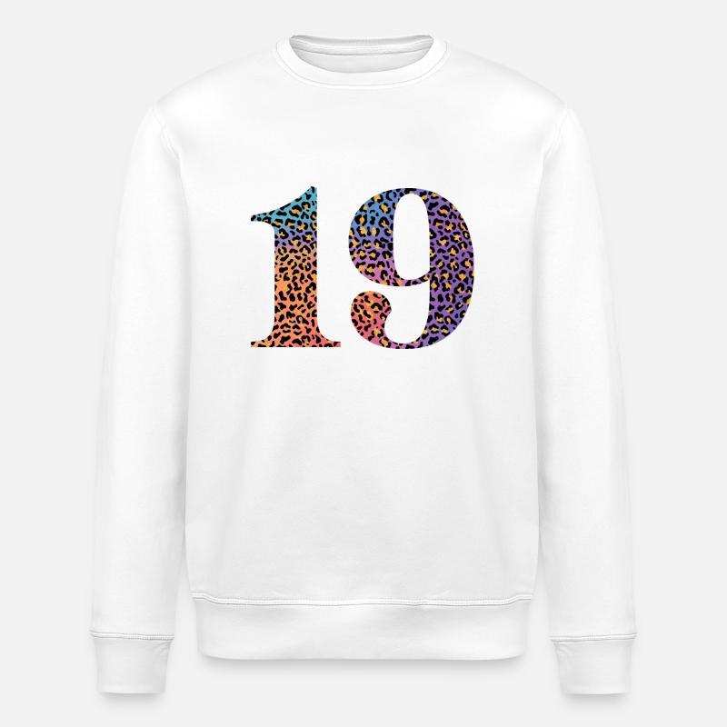 19e anniversaire léopard - Sweat bio ROLLER Stanley/Stella Unisexe - blanc