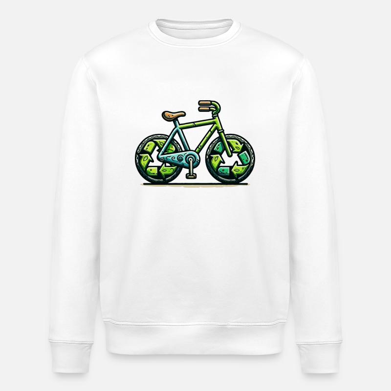 Nachhaltiges Radfahren 🚲♻️ - Stanley/Stella Unisex Bio-Sweatshirt ROLLER - Weiß