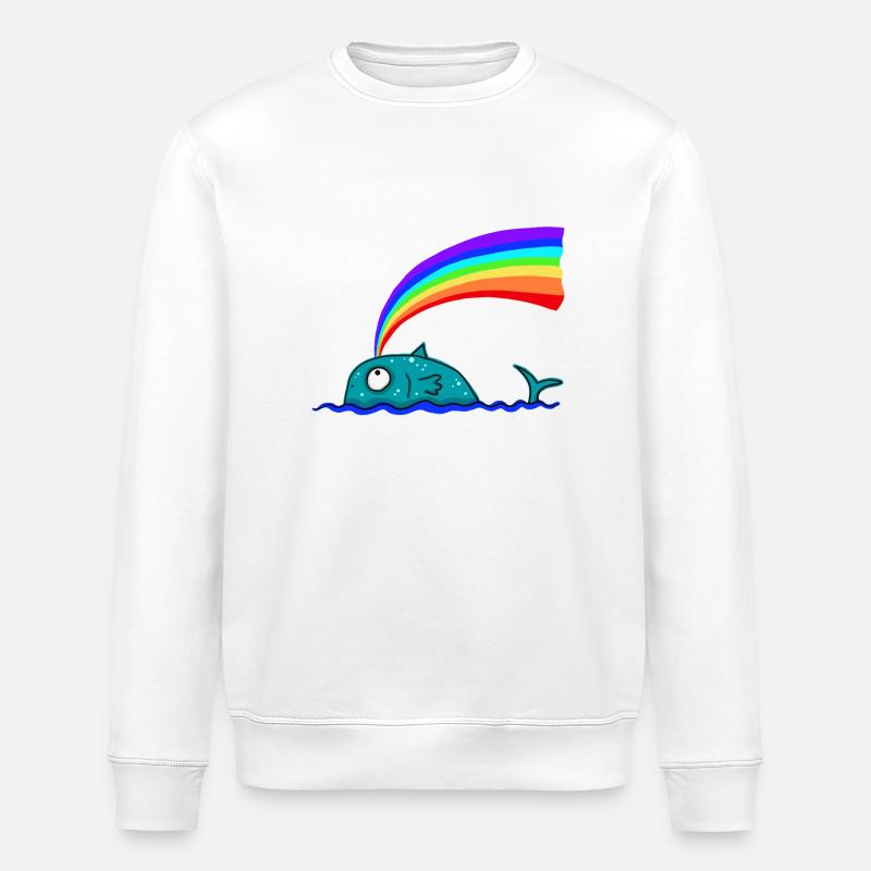Baleine arc-en-ciel - Sweat bio ROLLER Stanley/Stella Unisexe - blanc
