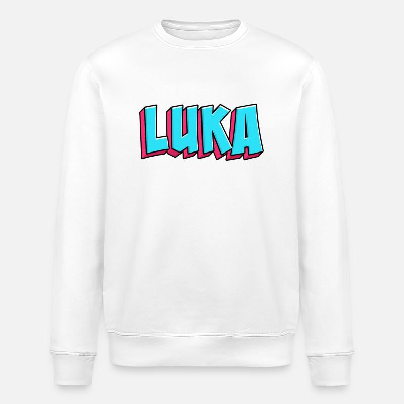 Motif du nom : Luka - Sweat bio ROLLER Stanley/Stella Unisexe - blanc