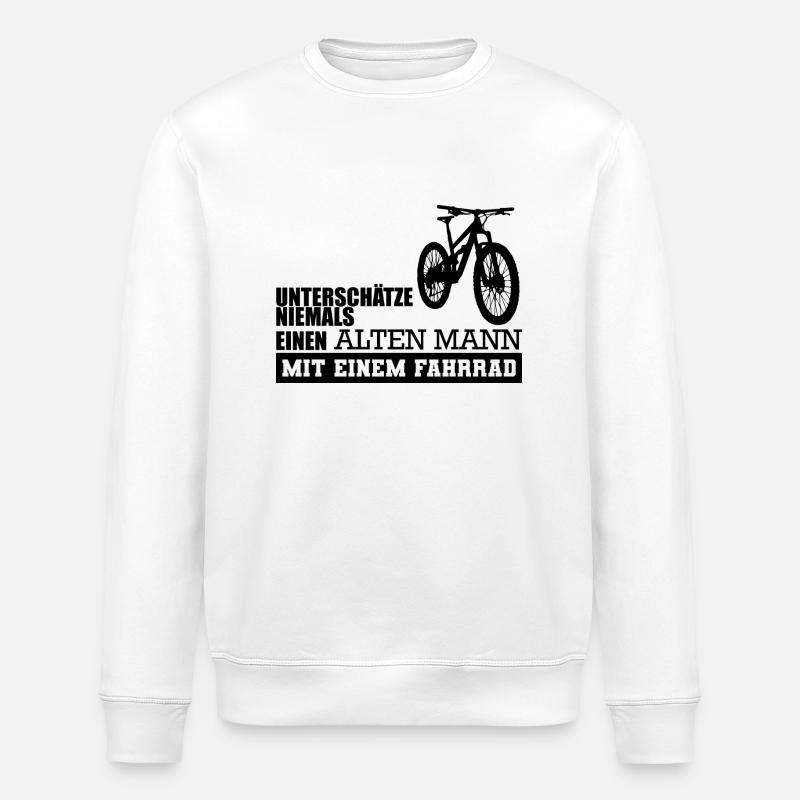 Funny Bicycle Saying - Stanley/Stella ROLLER Unisex Organic Sweatshirt - white