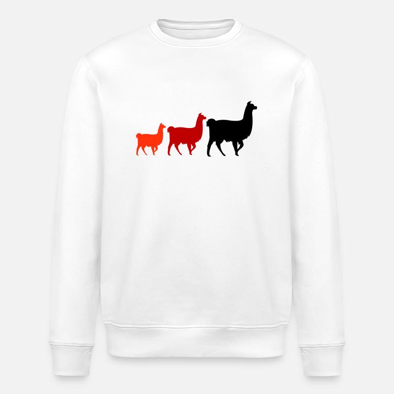lama family - Stanley/Stella Unisex Bio-Sweatshirt ROLLER - Weiß