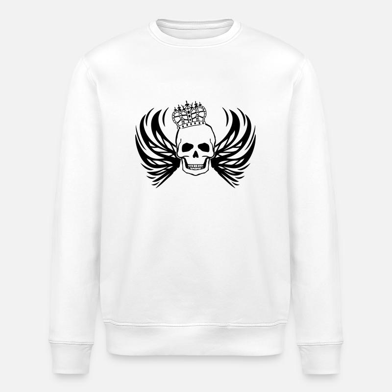 skull king - Stanley/Stella ROLLER Unisex Organic Sweatshirt - white